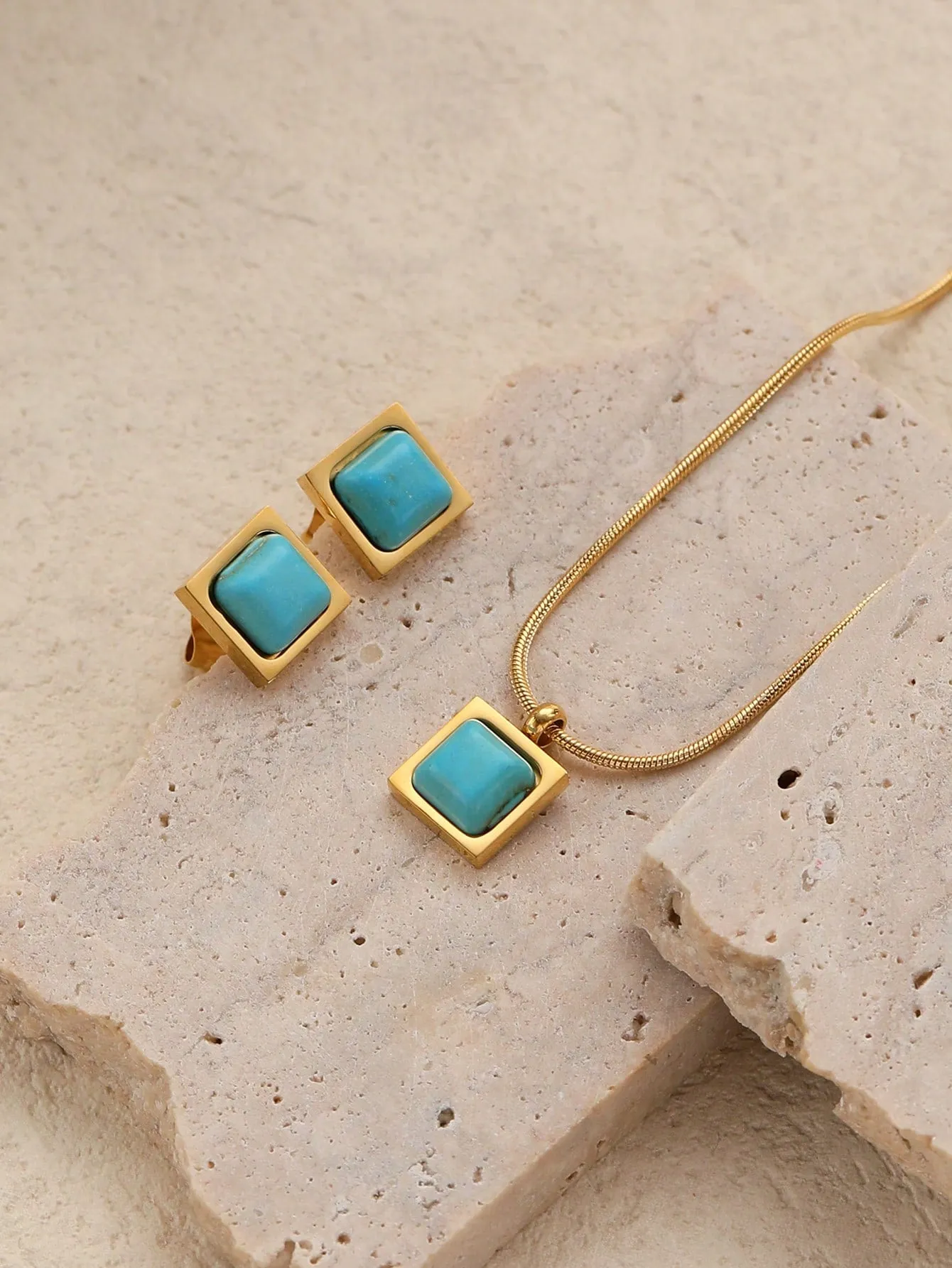 1set Vintage Turquoise Necklace & Earrings Set Jewelry Set Jewelry Gift for
