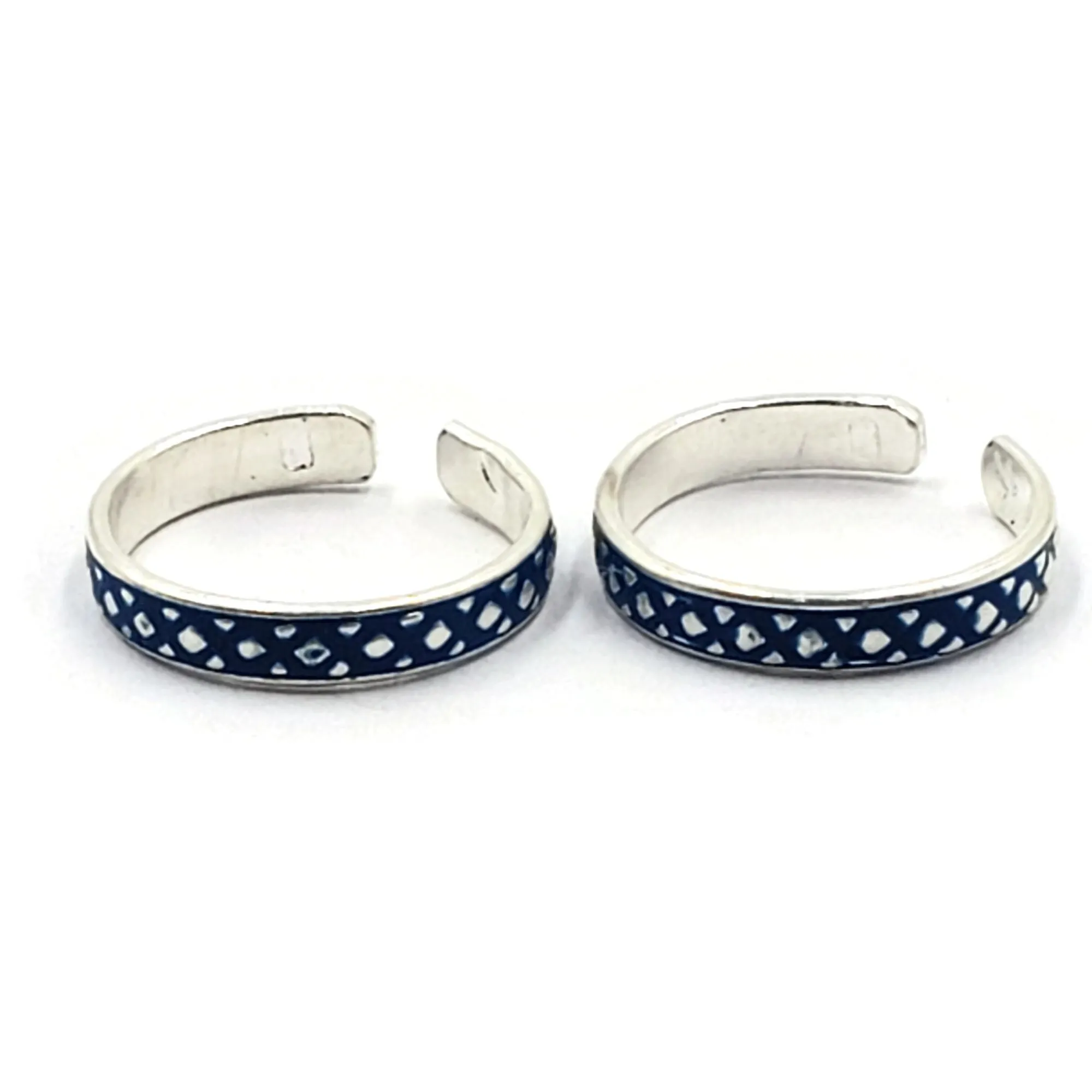 925 Sterling Silver Multicolor Toe-rings - Design #15