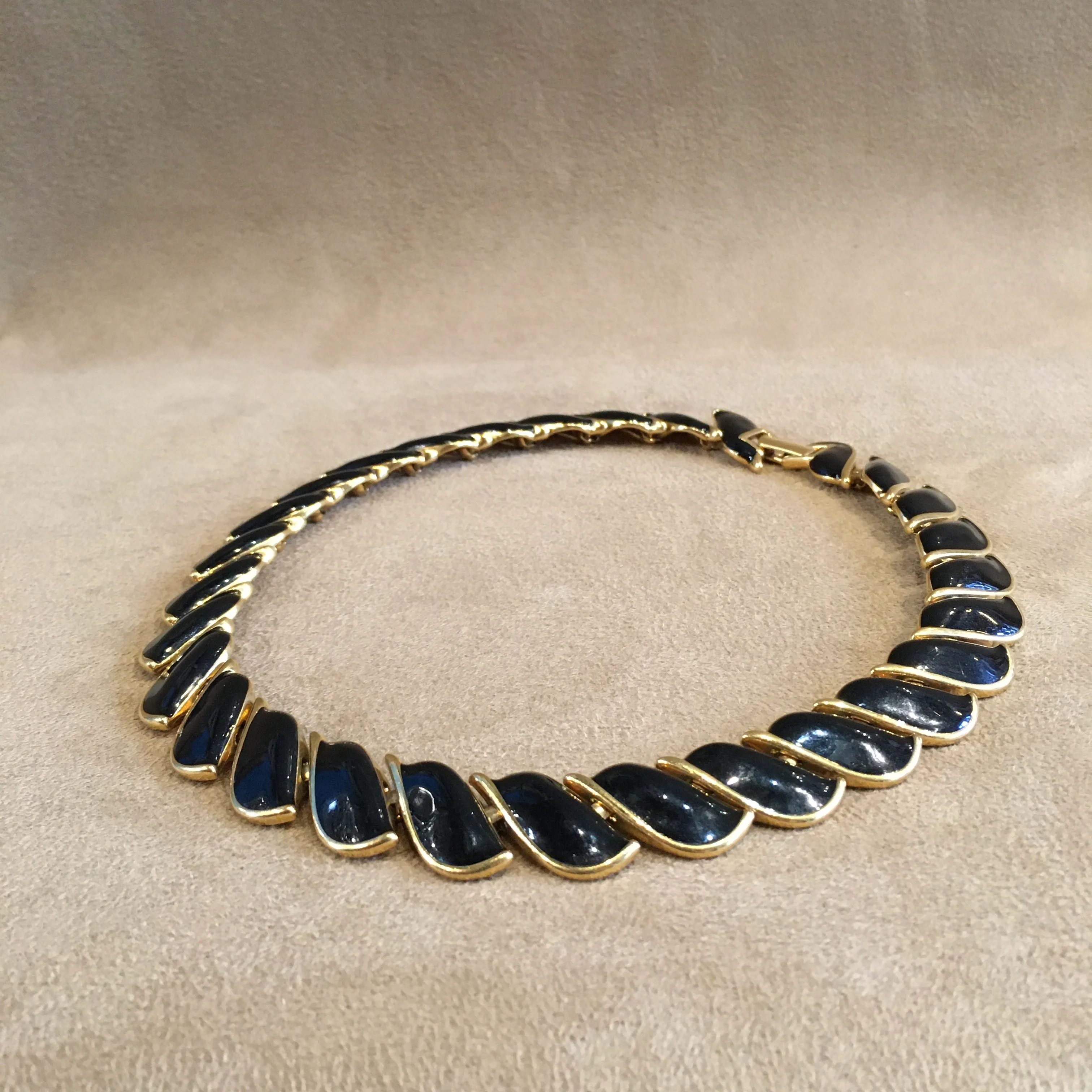 Napier Necklace Black and Gold Enamel