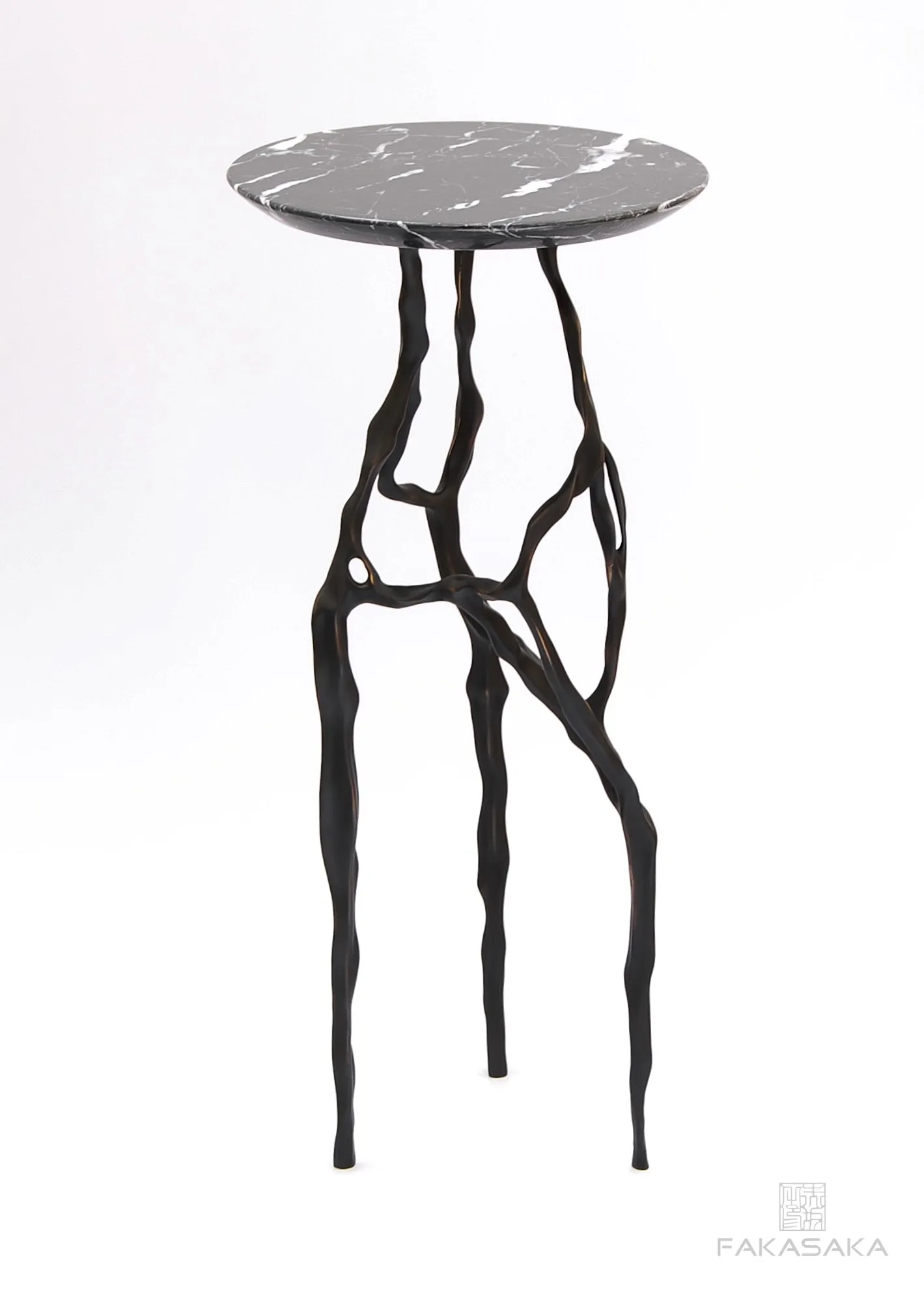 SID DRINK TABLE<br><br>NERO MARQUINA MARBLE<br>DARK BRONZE